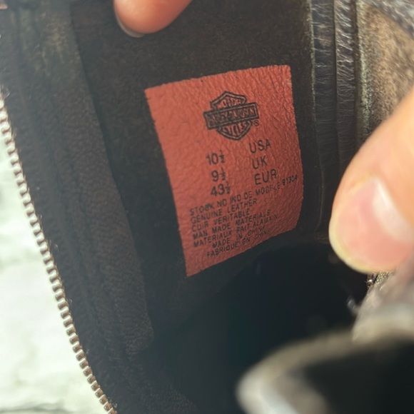 Men’s Harley-Davidson brown leather ankle zip on boots VIBRAM soles SZ 10.5 - Picture 9 of 10